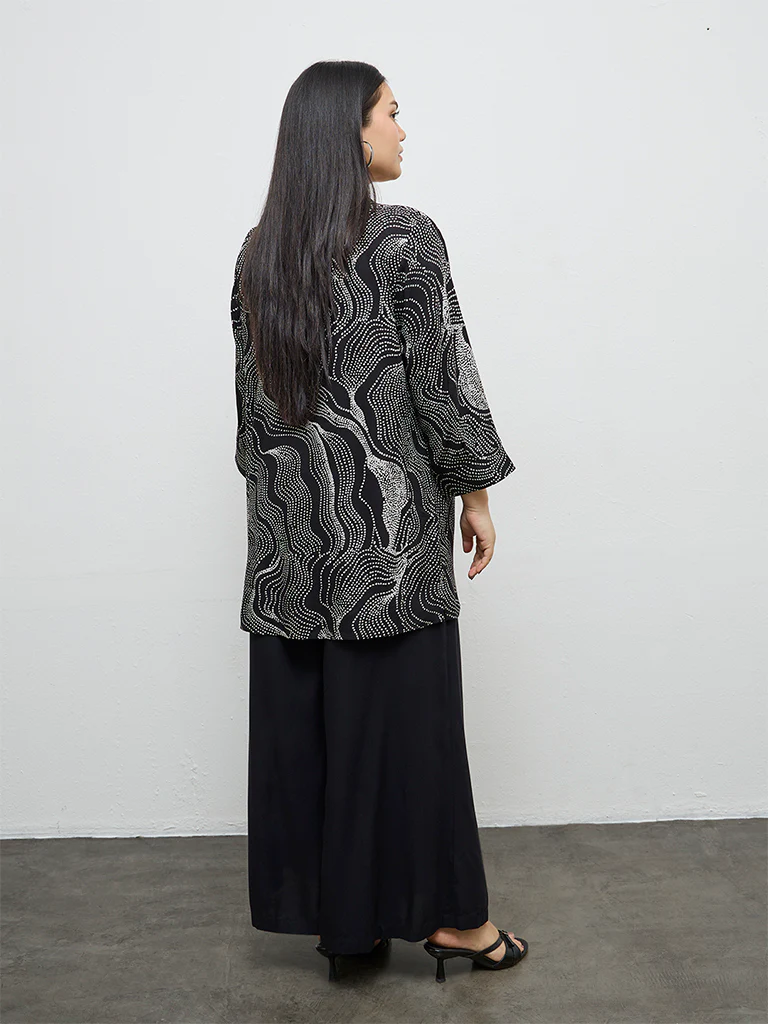 Diza Black Printed Tunic - Image 4