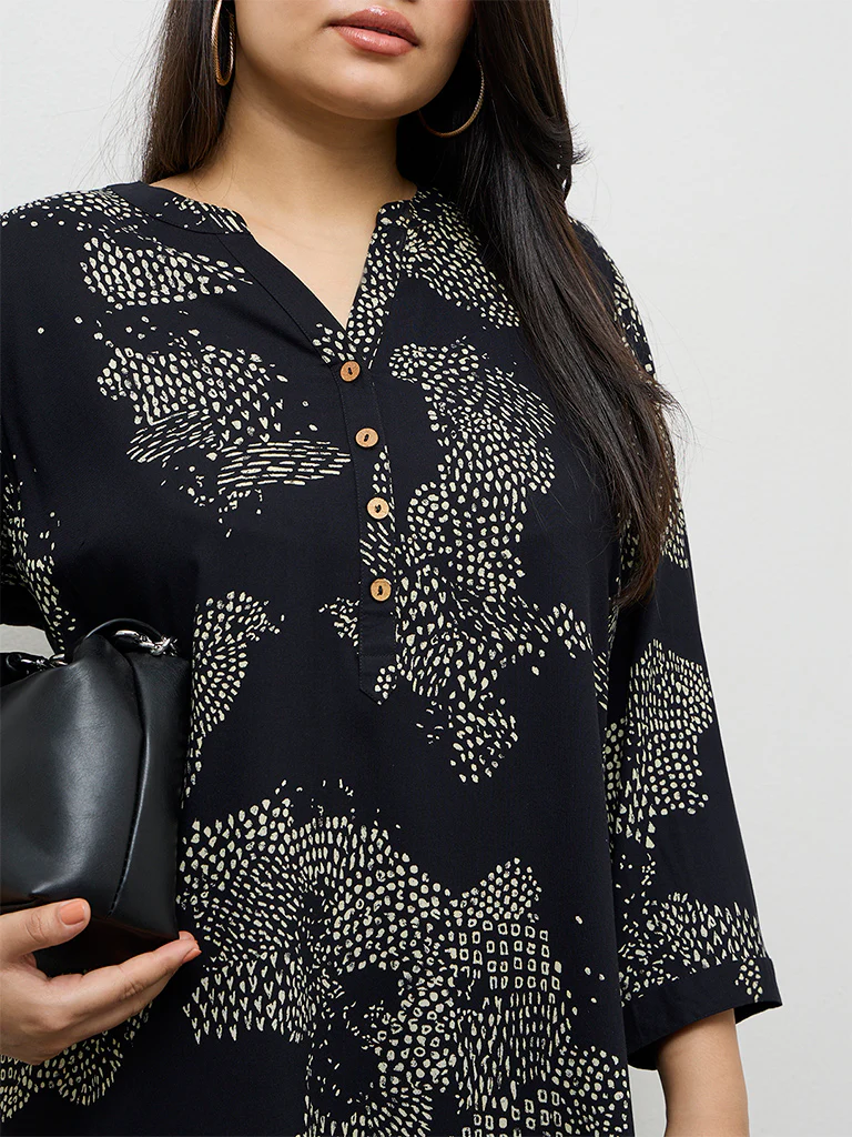 Diza Black Printed Tunic - Image 3