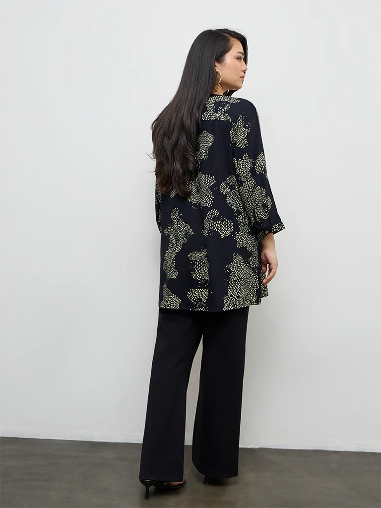 Diza Black Printed Tunic - Image 4