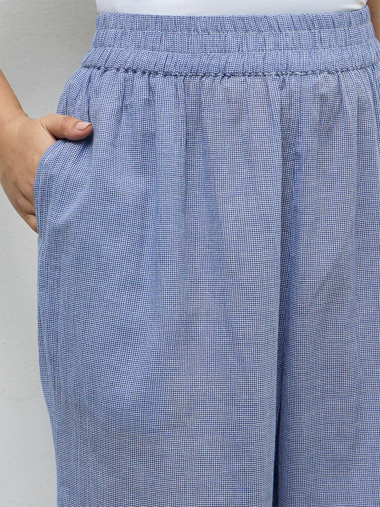 Diza Blue Checkered Pants - Image 3
