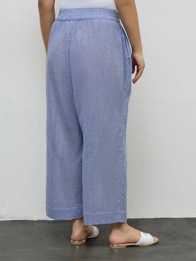 Diza Blue Checkered Pants - Image 4