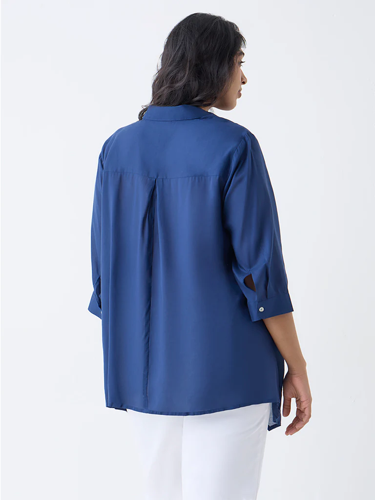 Diza Indigo Floral Embellished Tunic - Image 4