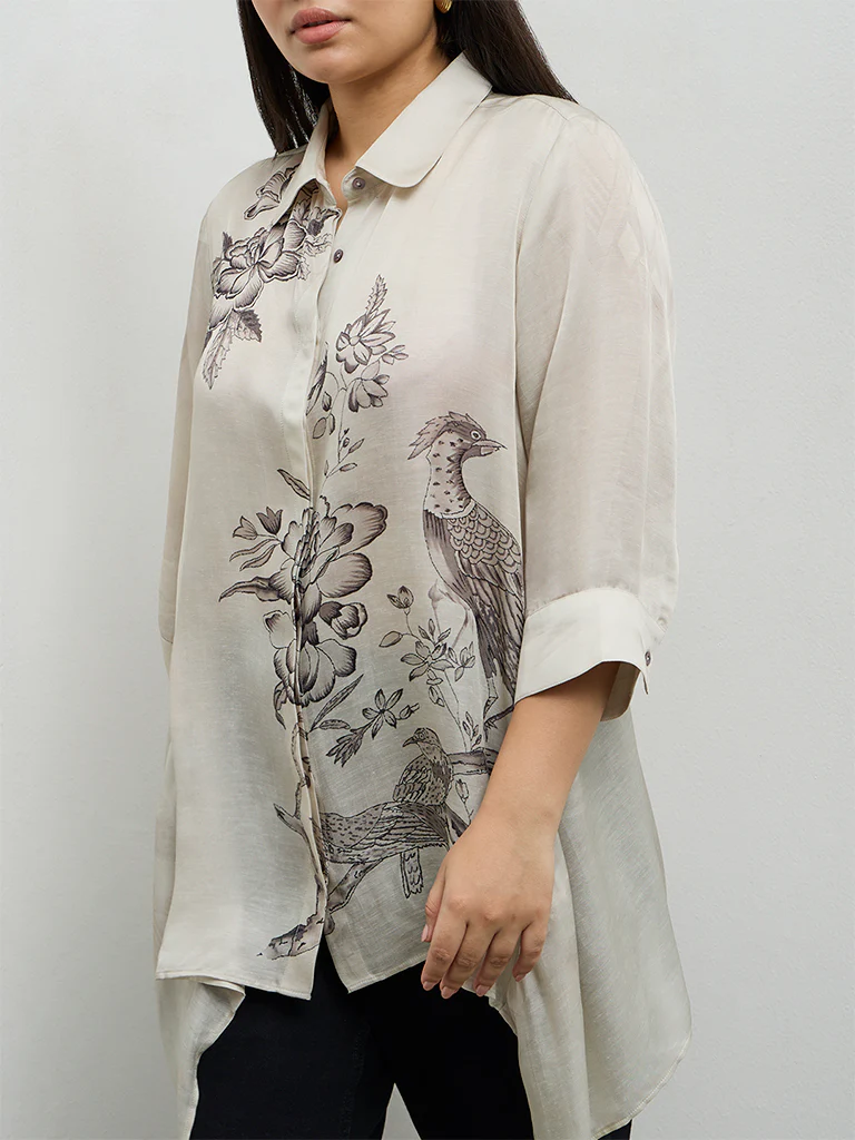 Diza Light Taupe Nature-Inspired Tunic - Image 3