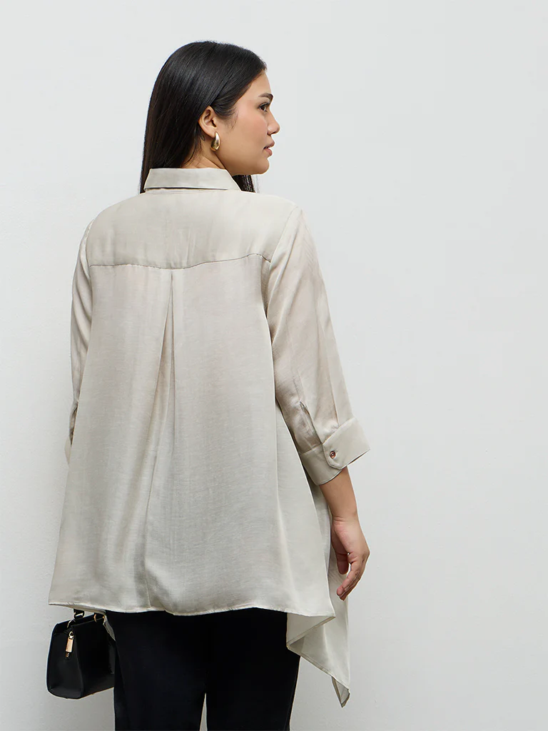 Diza Light Taupe Nature-Inspired Tunic - Image 4