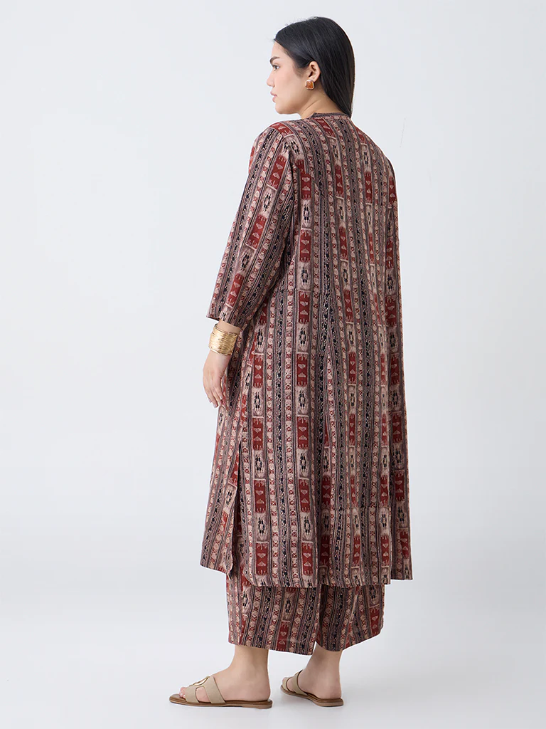 Diza Multicolour Printed A-Line Kurta - Image 4