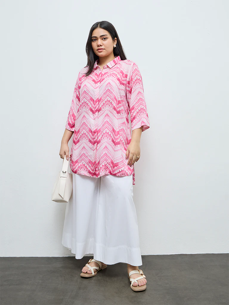 Diza Pink Chevron Tunic - Image 2