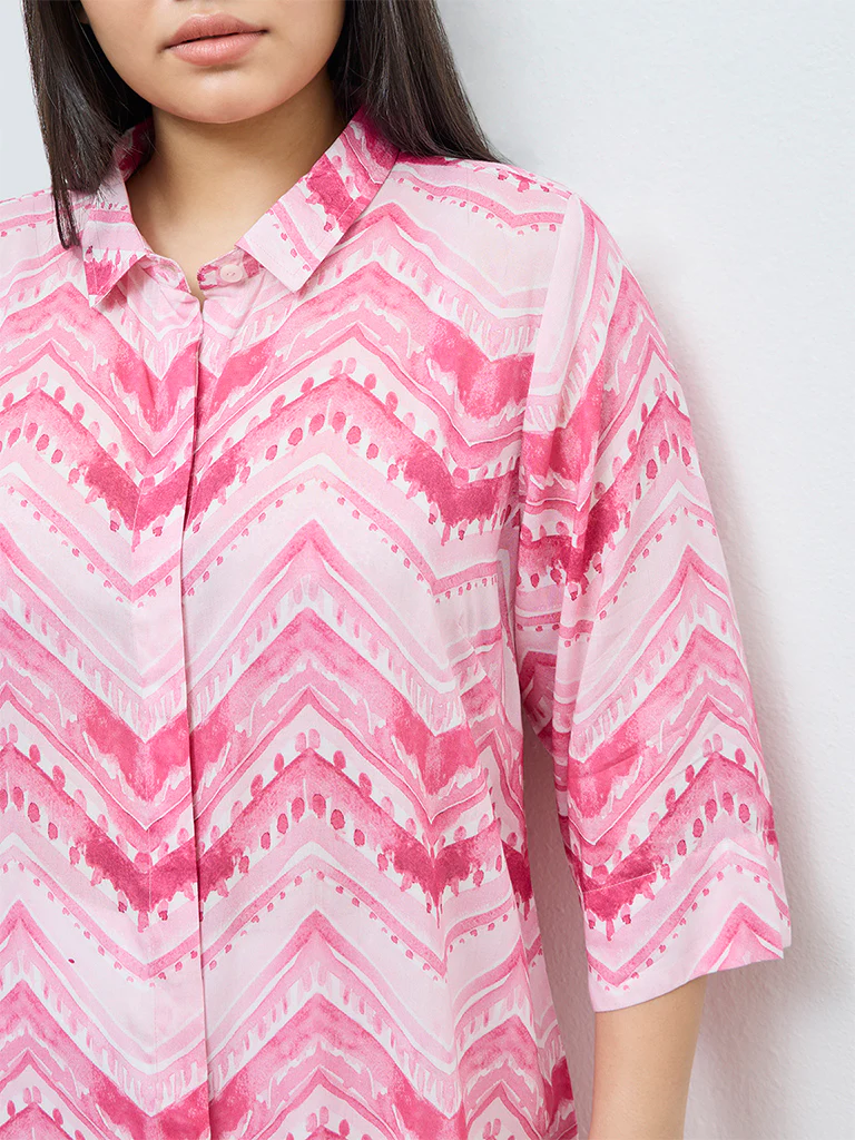 Diza Pink Chevron Tunic - Image 3