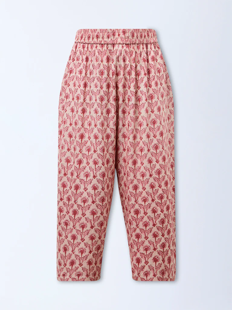 Diza Pink Floral Printed Pants - Image 5