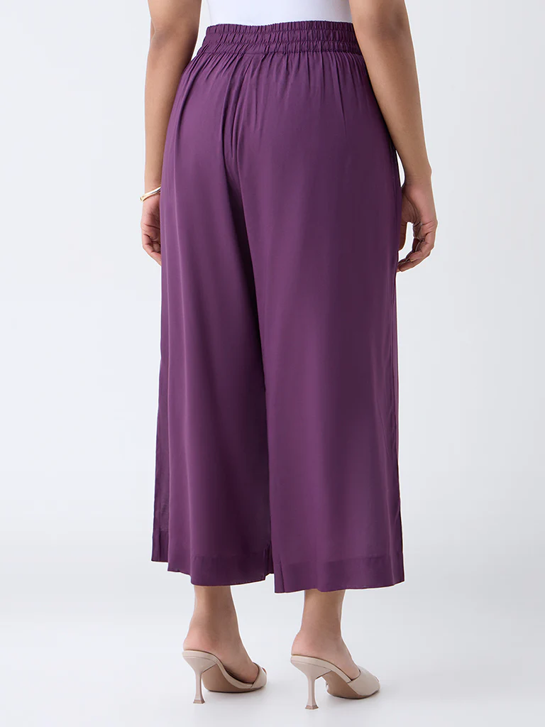 Diza Plum Solid Pants - Image 4