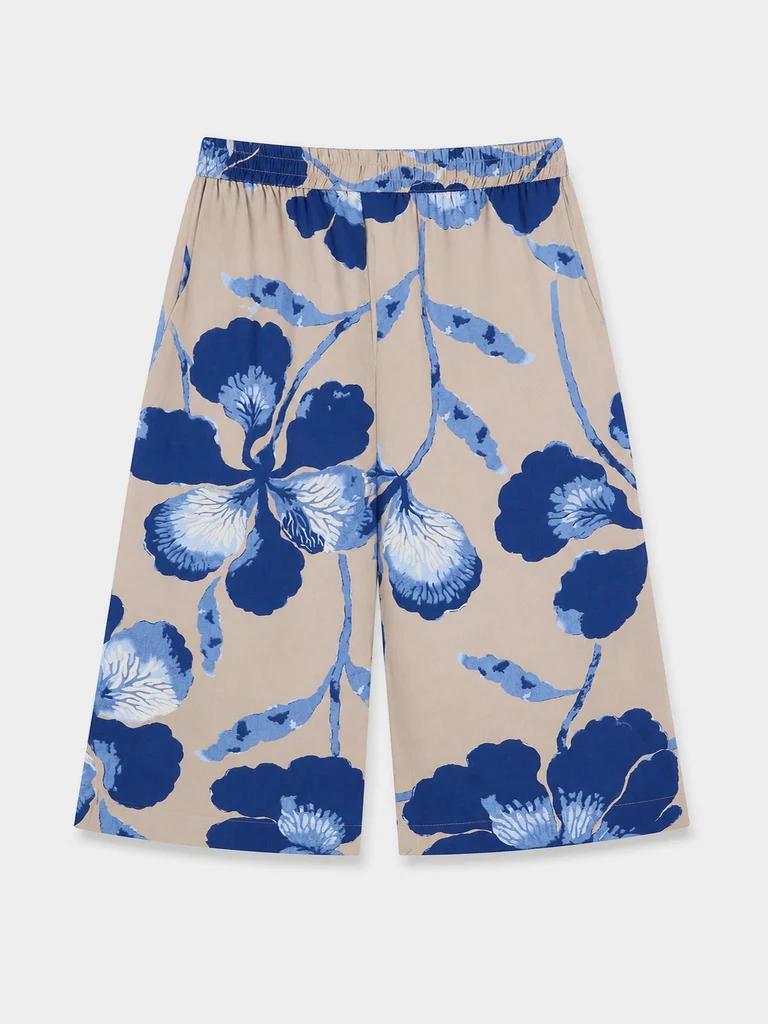 Diza Taupe Foliage Printed Palazzos - Image 5