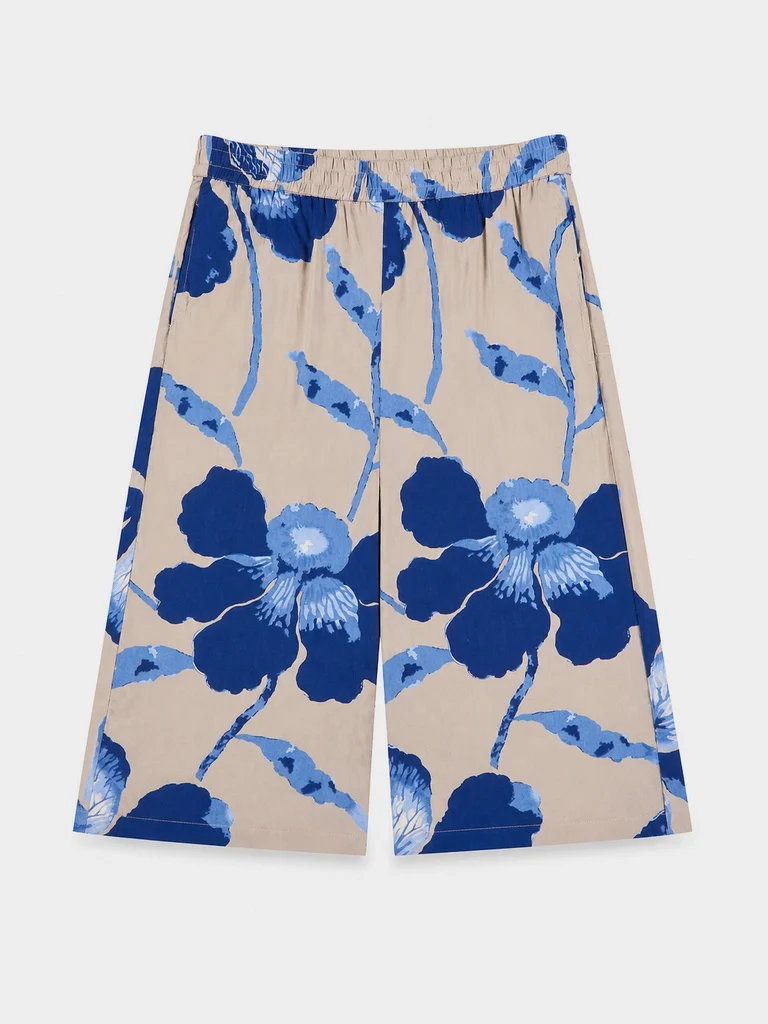 Diza Taupe Foliage Printed Palazzos - Image 6