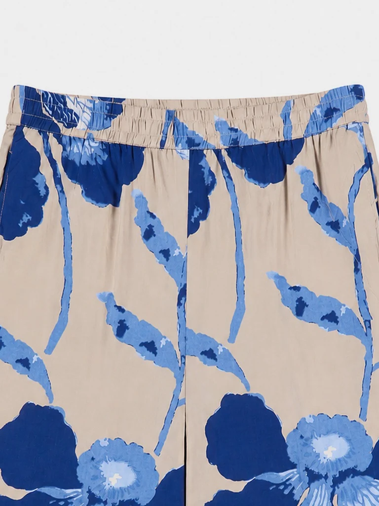Diza Taupe Foliage Printed Palazzos - Image 7