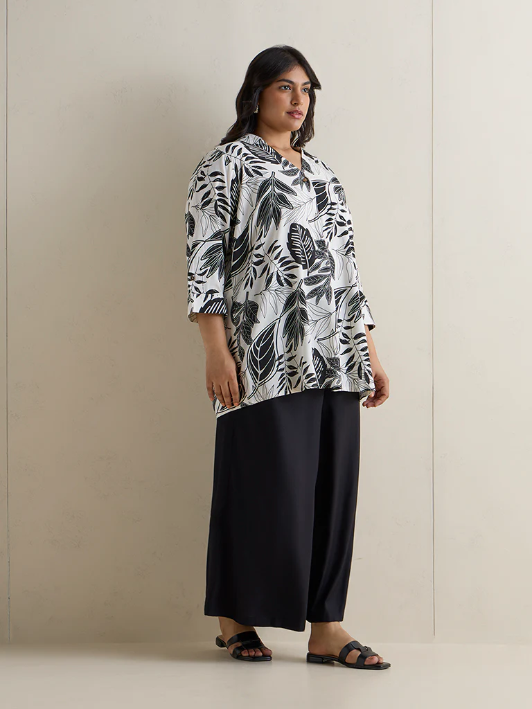 Diza White Botanical Printed Tunic - Image 2