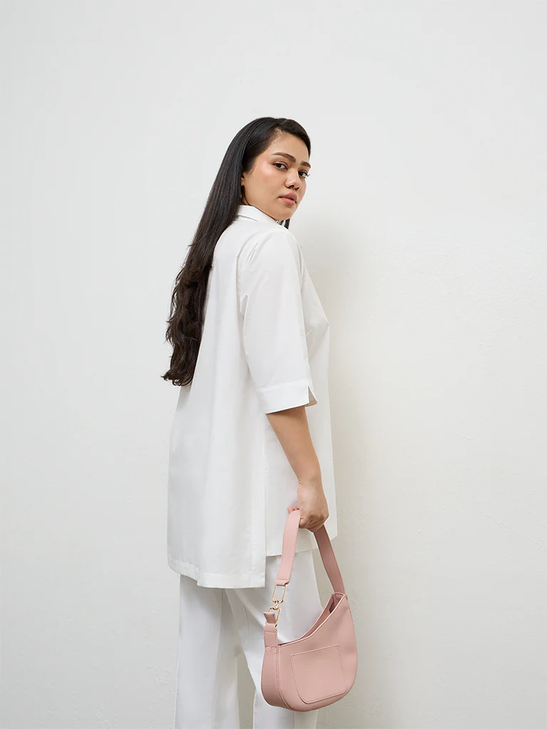 Diza White Floral Embroidered Cotton Tunic - Image 4