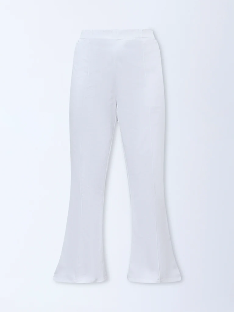 Diza White Pipeline-Detailed Cotton-Blend Pants - Image 5