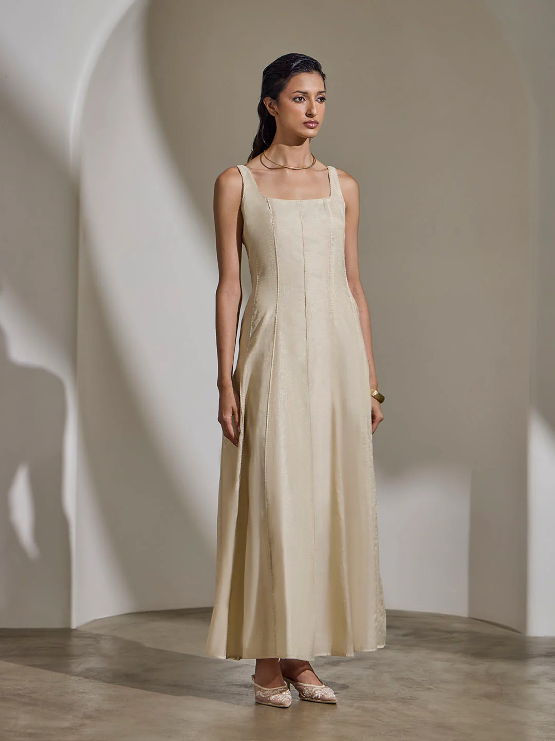 Dress with Brocade Jacket β Cream - Image 2