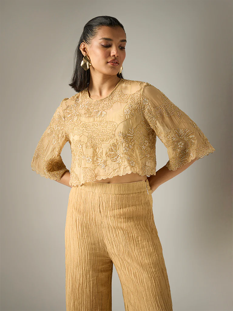 Embellished Crop Top β Gold