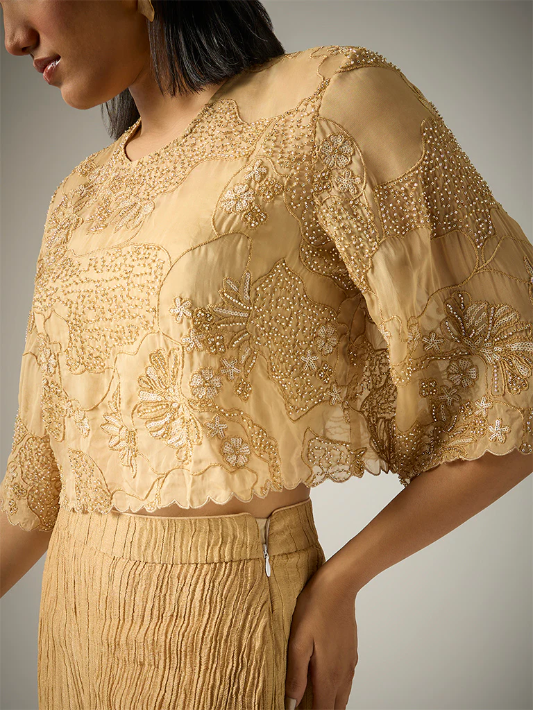 Embellished Crop Top β Gold - Image 3