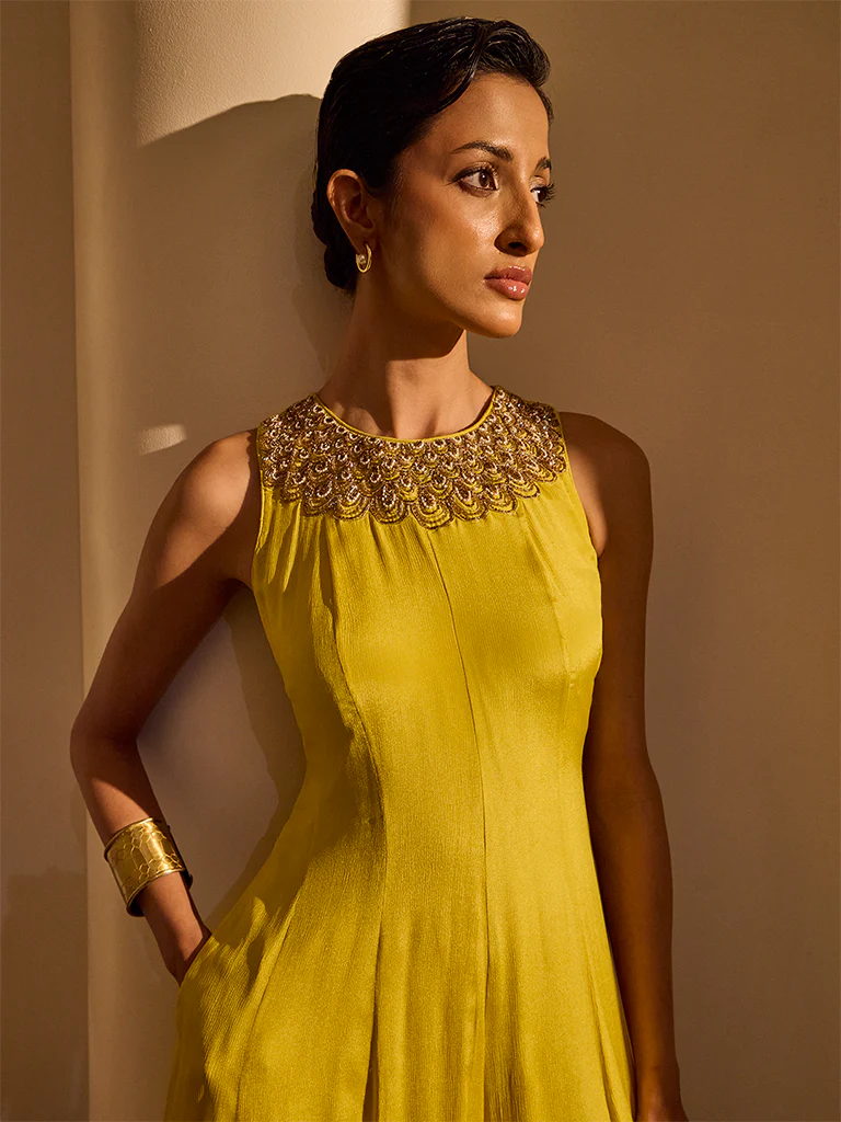 Embellished Jumpsuit - Yellow - Image 3