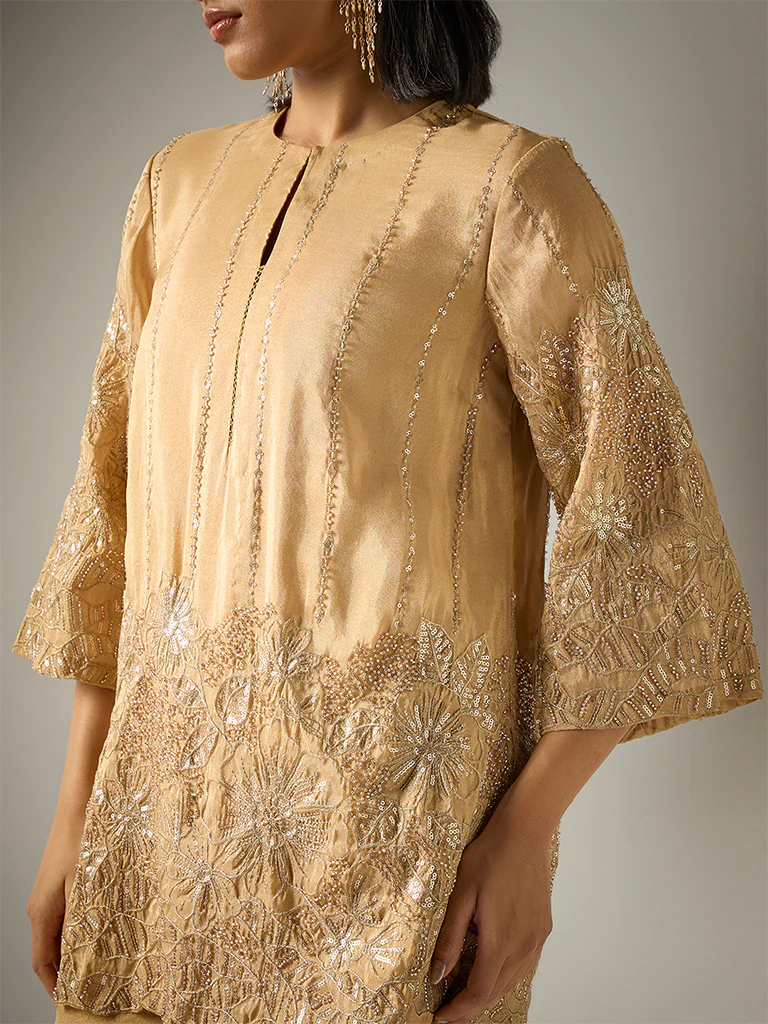 Embellished Kurta – Gold - Image 3
