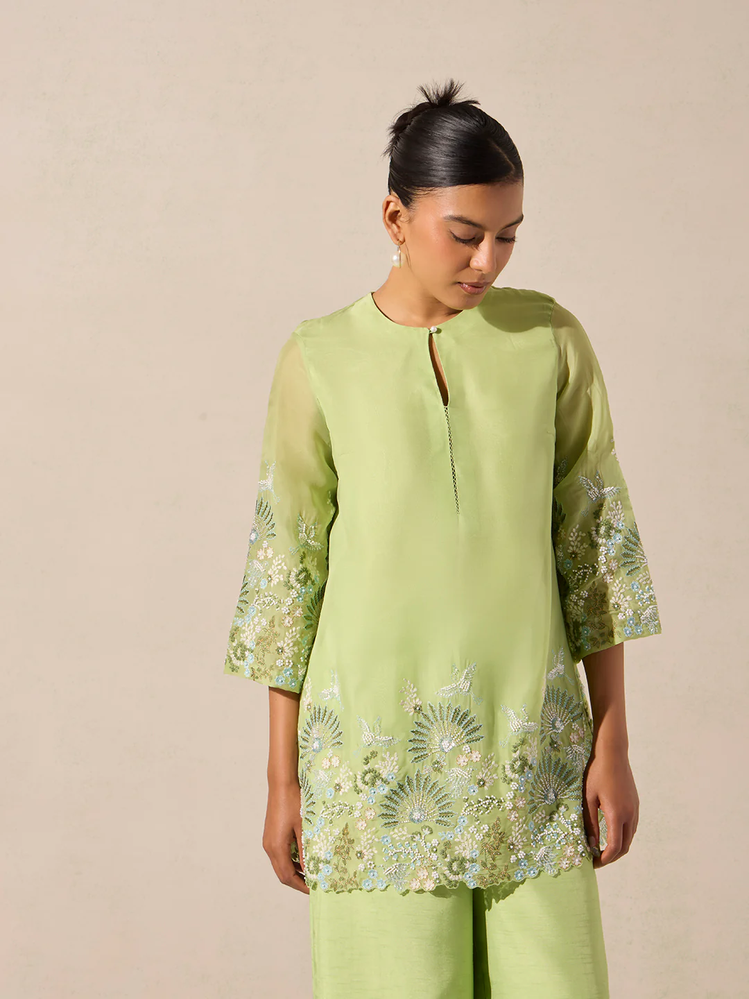 Embellished Kurta – Green - Image 2