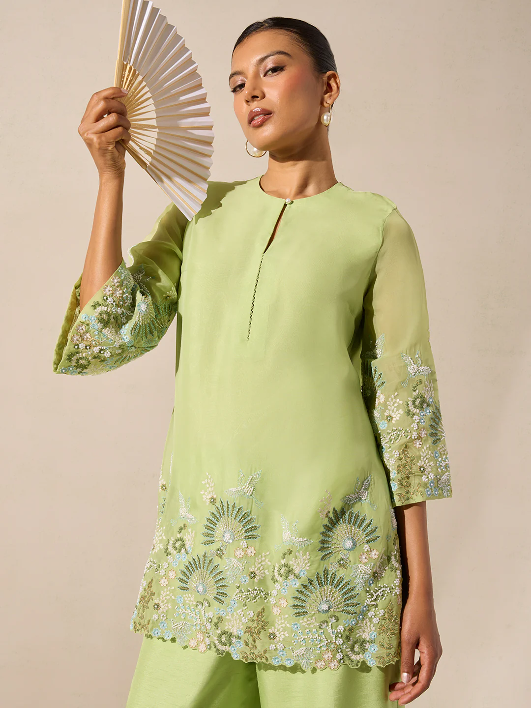 Embellished Kurta – Green - Image 3