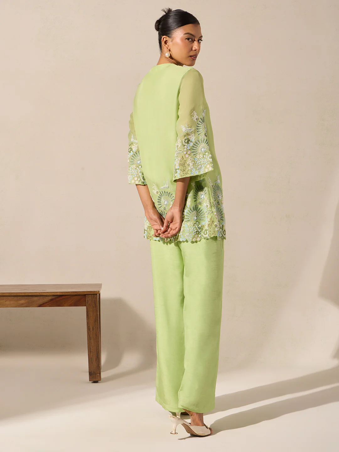 Embellished Kurta – Green - Image 5