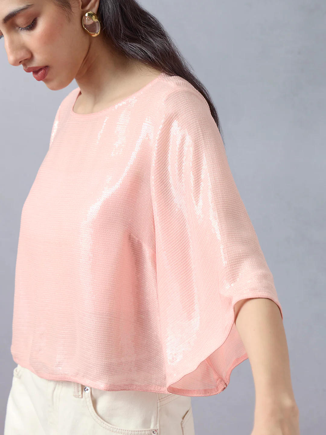 Embellished Top with Inner - Pink - Image 3