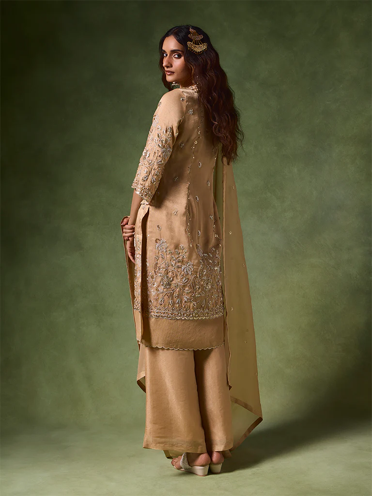 Embroidered Kurta Set β Gold - Image 4