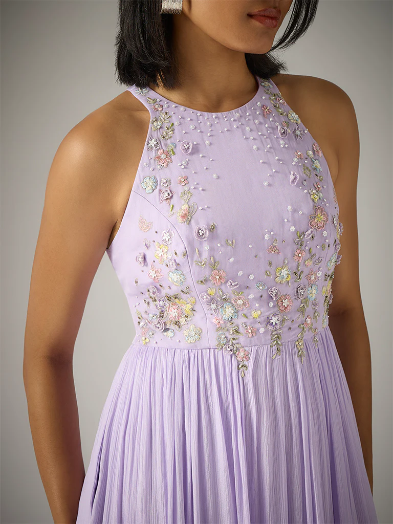 Embroidered Maxi Dress β Lavender - Image 2