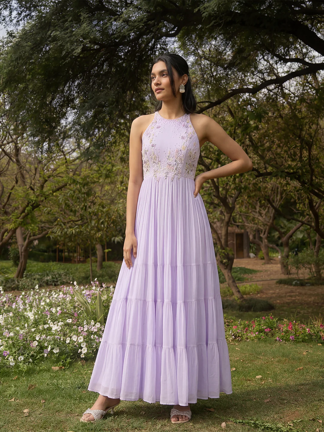 Embroidered Maxi Dress β Lavender - Image 5