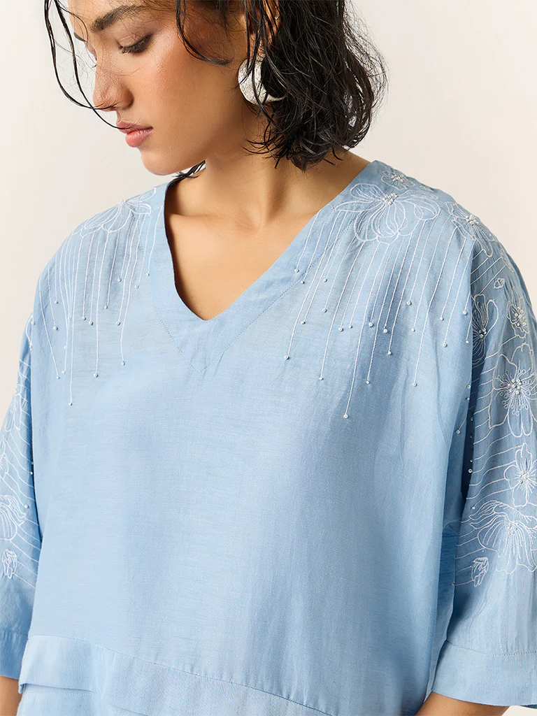 Embroidered Top β Blue
