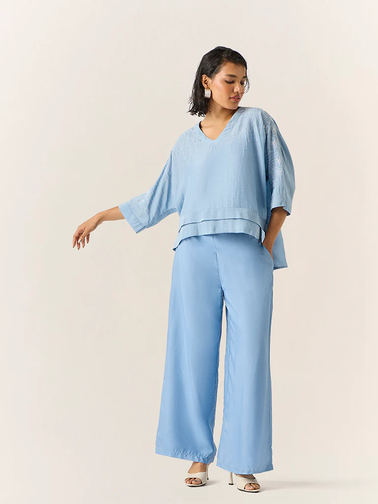 Embroidered Top β Blue - Image 3