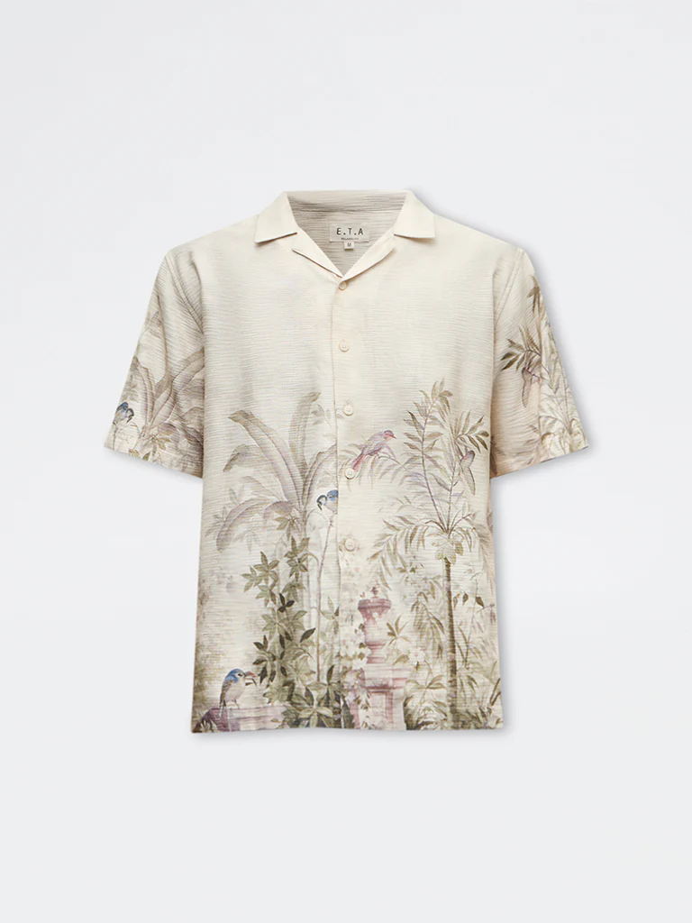 ETA Beige Nature-Inspired Printed Relaxed-Fit Shirt - Image 5