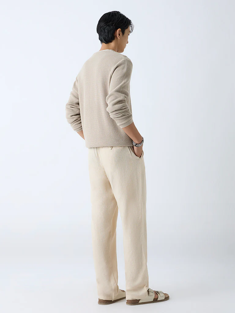 ETA Beige Relaxed-Fit Mid-Rise Cotton-Blend Chinos - Image 5