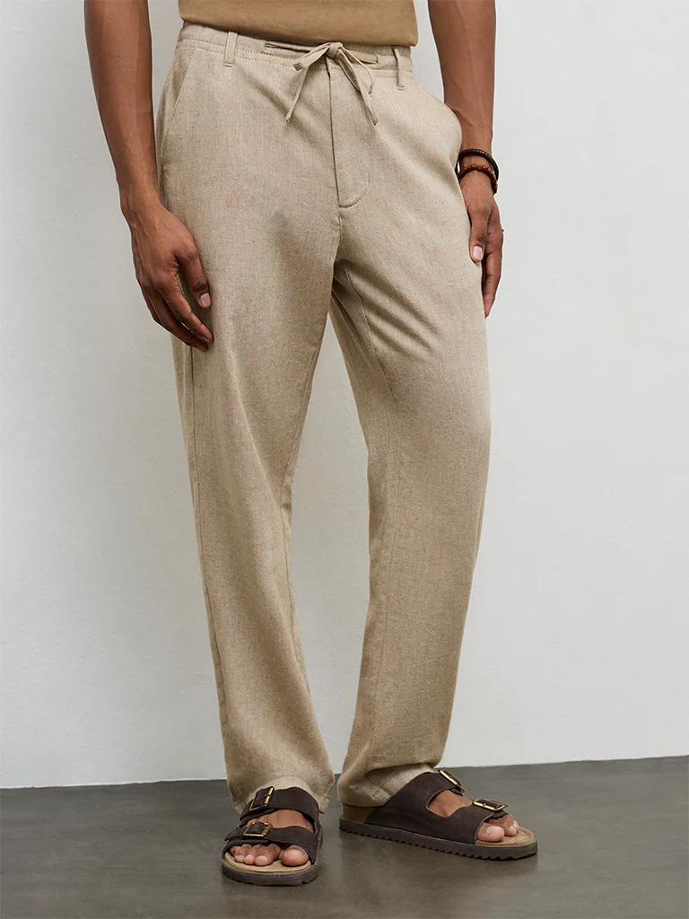 ETA Beige Relaxed-Fit Mid-Rise Cotton-Blend Chinos - Image 2
