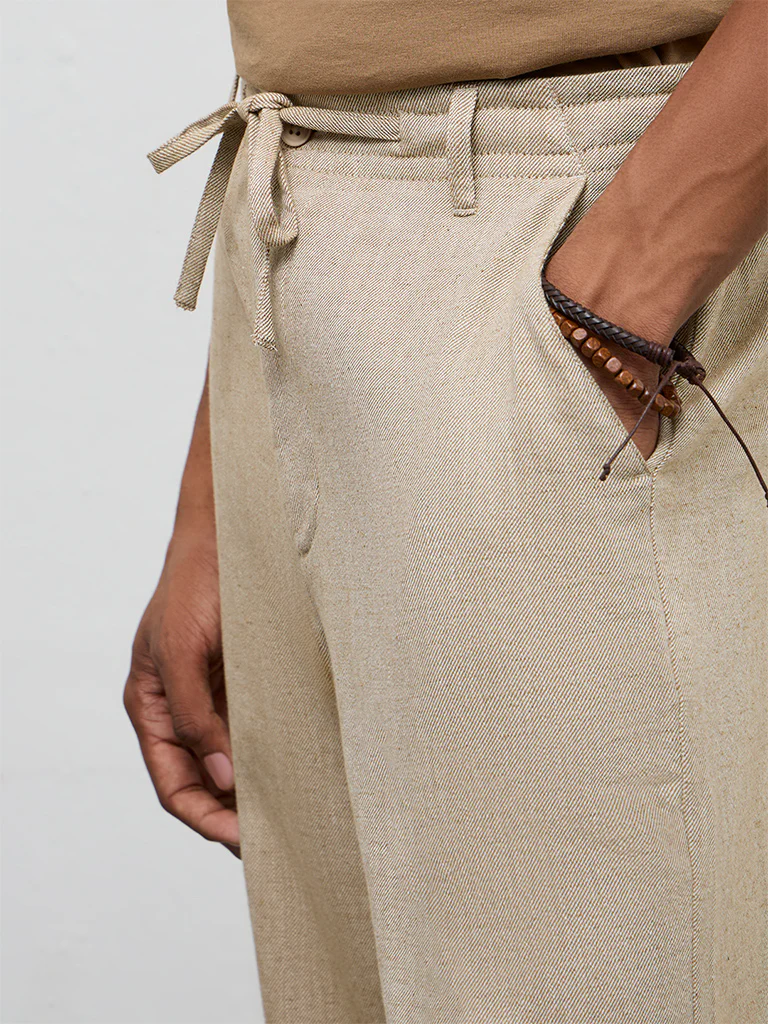 ETA Beige Relaxed-Fit Mid-Rise Cotton-Blend Chinos - Image 3
