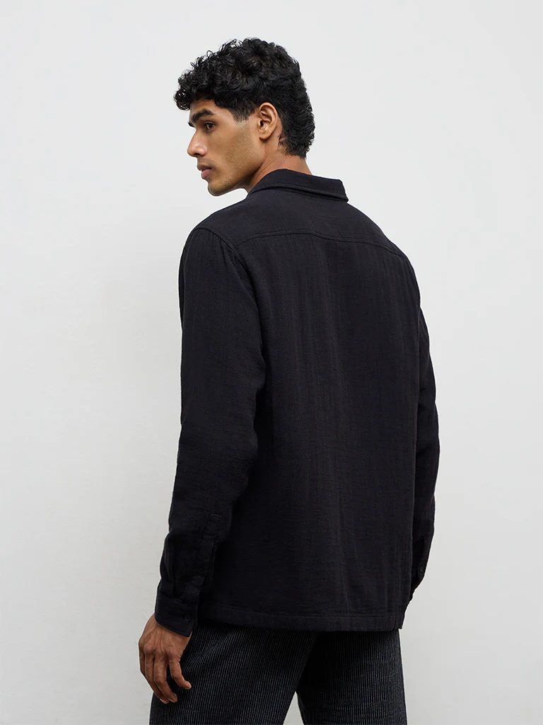 ETA Black Relaxed-Fit Cotton Shirt - Image 4