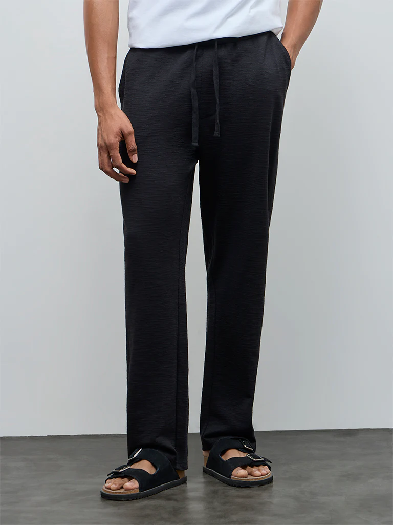 ETA Black Relaxed-Fit Mid-Rise Cotton-Blend Chinos - Image 3