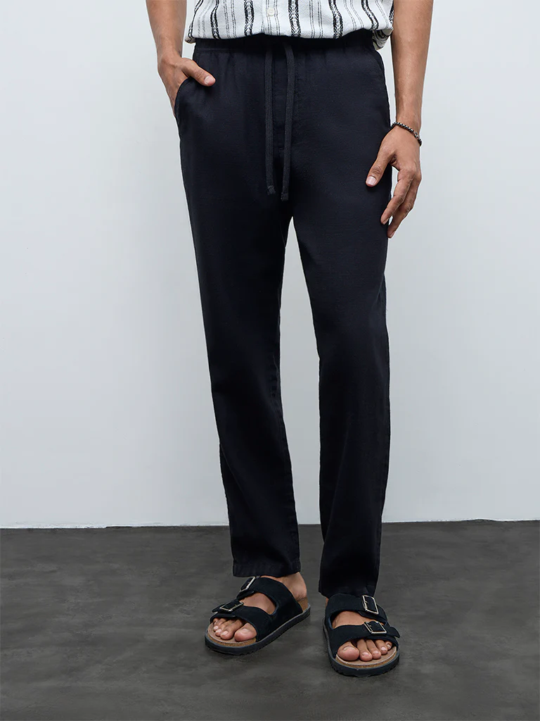 ETA Black Relaxed-Fit Mid-Rise Cotton Chinos - Image 3