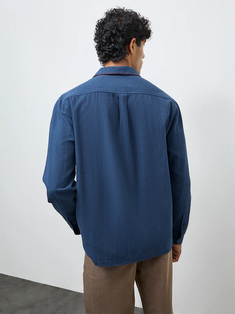 ETA Brown Embroidered Relaxed-Fit Cotton Jacket - Image 4