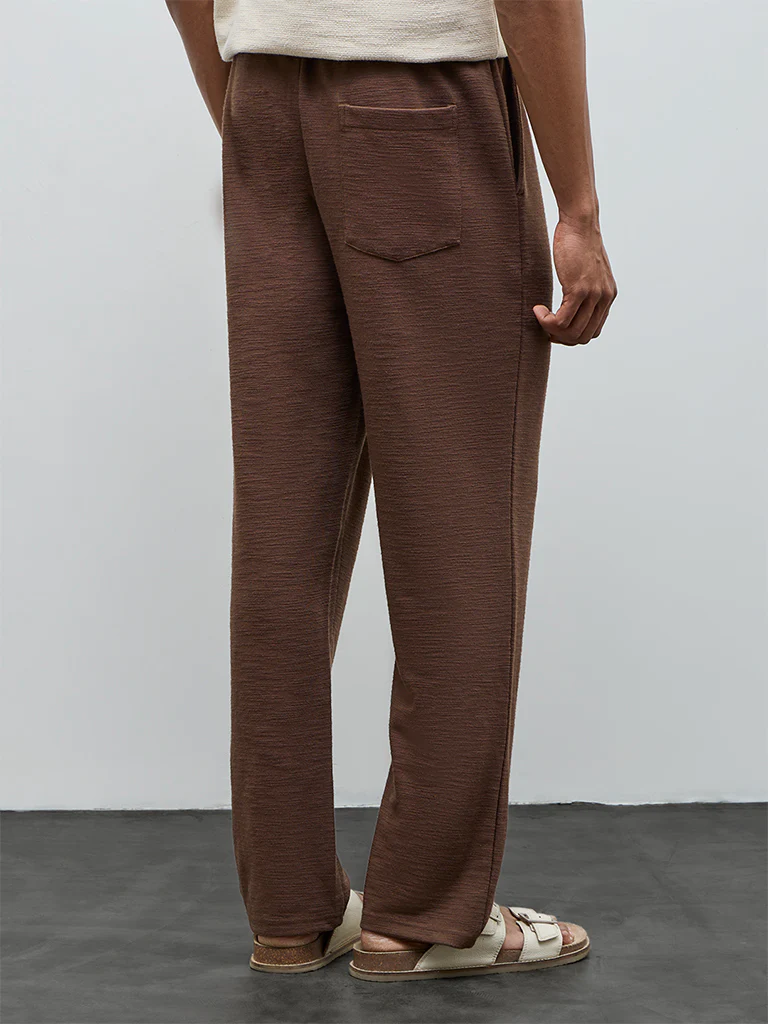 ETA Brown Relaxed-Fit Mid-Rise Cotton-Blend Chinos - Image 5