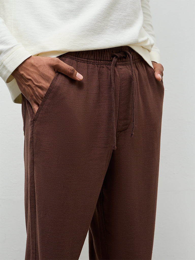 ETA Brown Relaxed-Fit Mid-Rise Cotton Chinos - Image 3