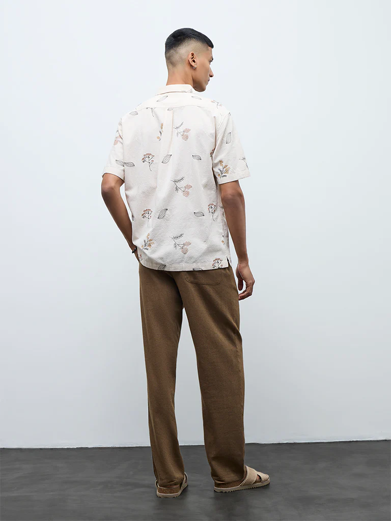 ETA Brown Solid Relaxed-Fit Mid-Rise Cotton Chinos - Image 4