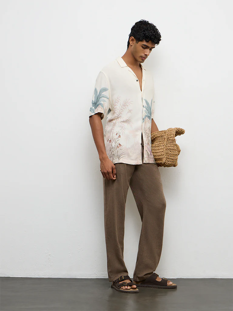 ETA Cream Nature-Inspired Relaxed-Fit Shirt - Image 2
