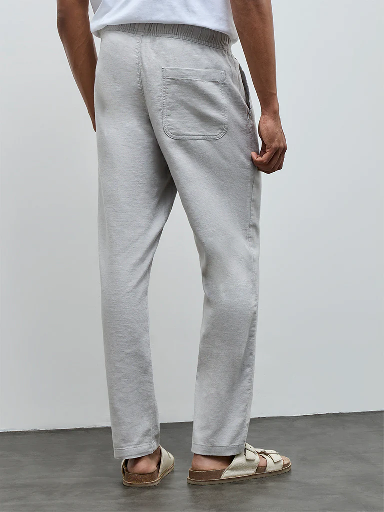 ETA Grey Relaxed-Fit Mid-Rise Cotton Chinos - Image 4