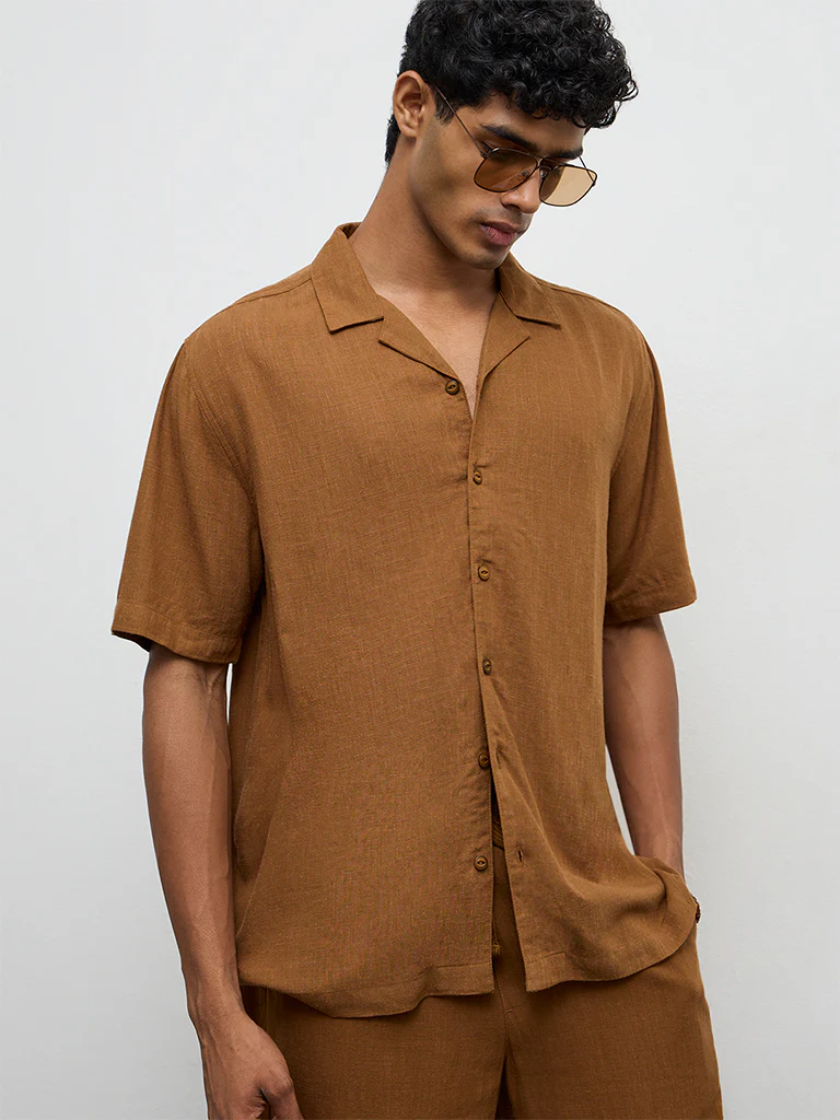 ETA Light Brown Relaxed-Fit Shirt - Image 2