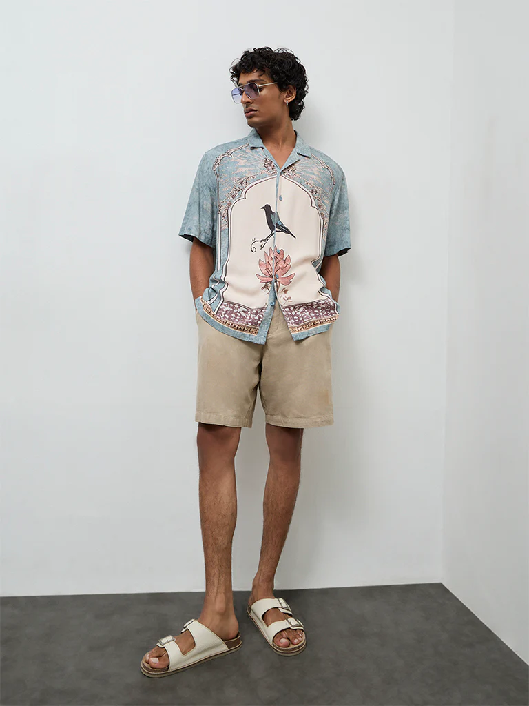 ETA Light Teal Printed Relaxed-Fit Shirt - Image 2