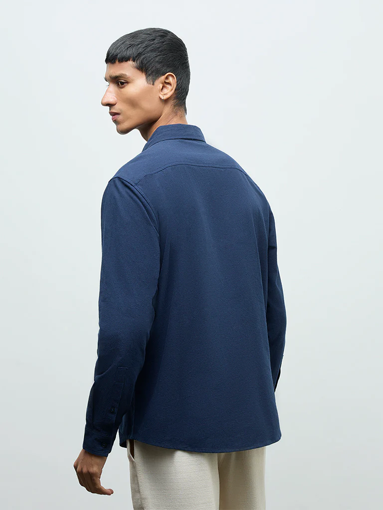 ETA Navy Relaxed-Fit Cotton Shirt - Image 5