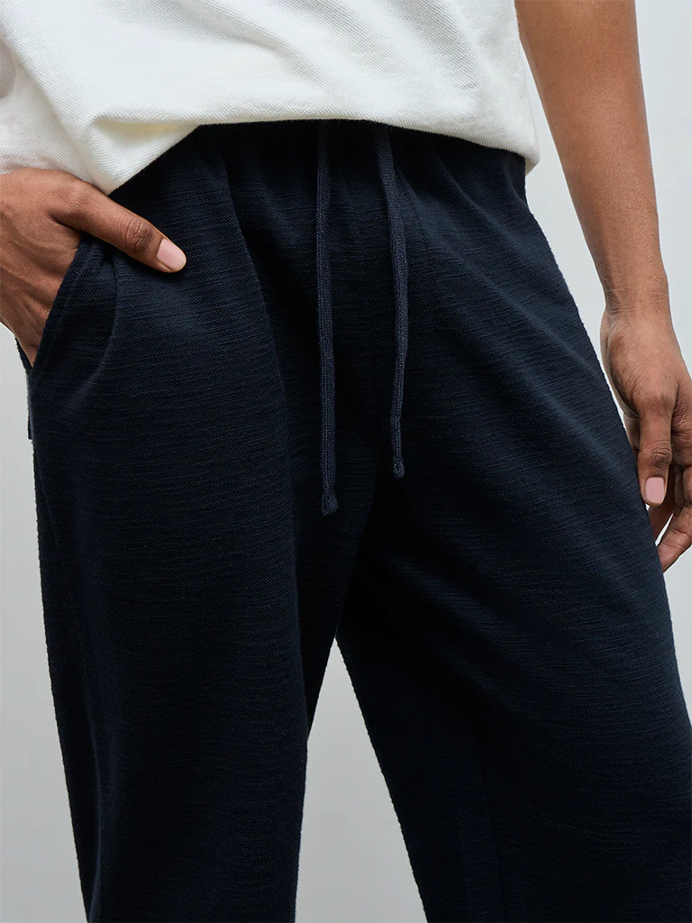 ETA Navy Relaxed-Fit Mid-Rise Cotton-Blend Chinos - Image 4